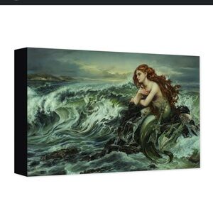 Drawn to the Shore - Heather Edwards Little Mermaid On Canvas Disney Fine Art
